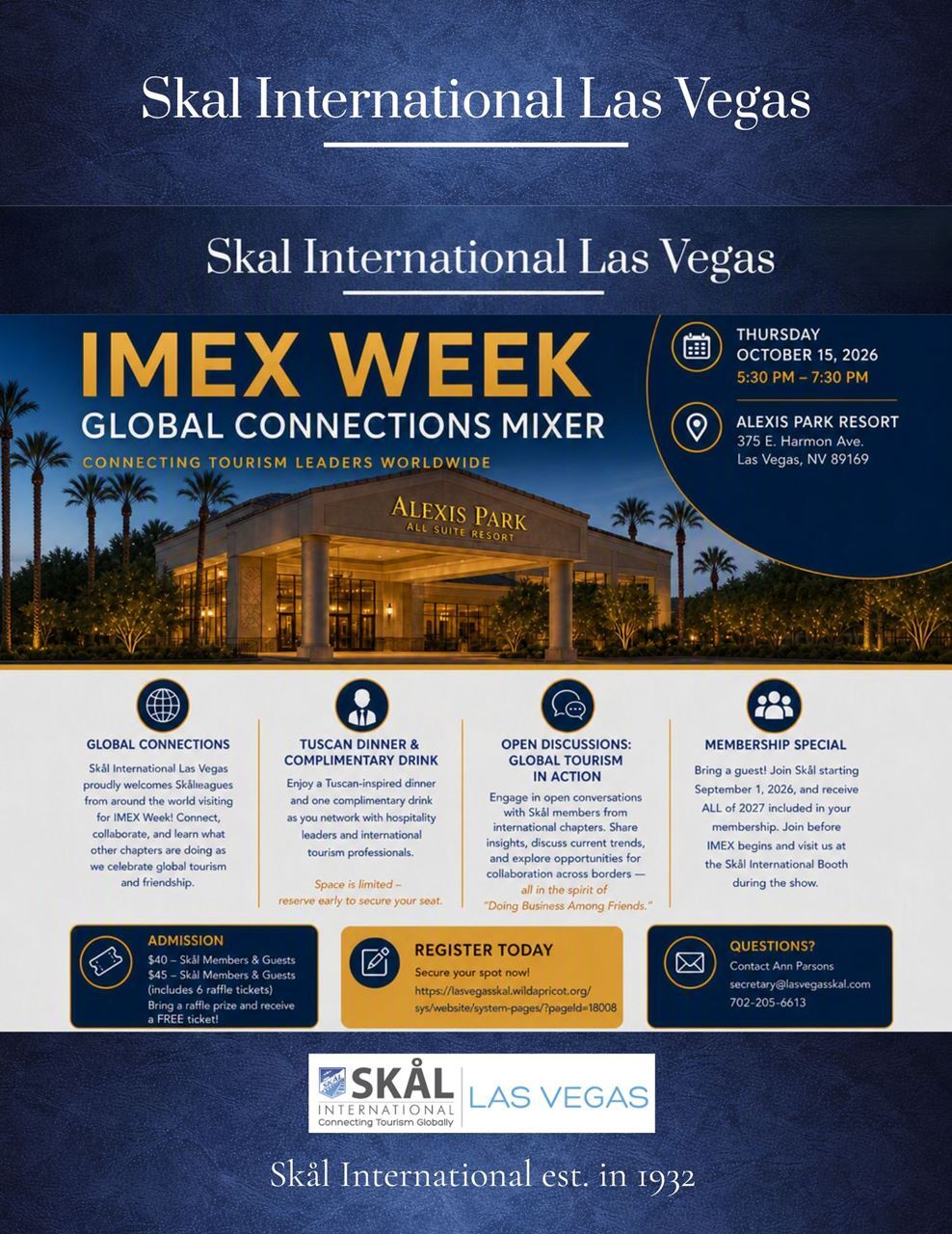 Skal International Las Vegas-IMEX Week Global Connections Mixer